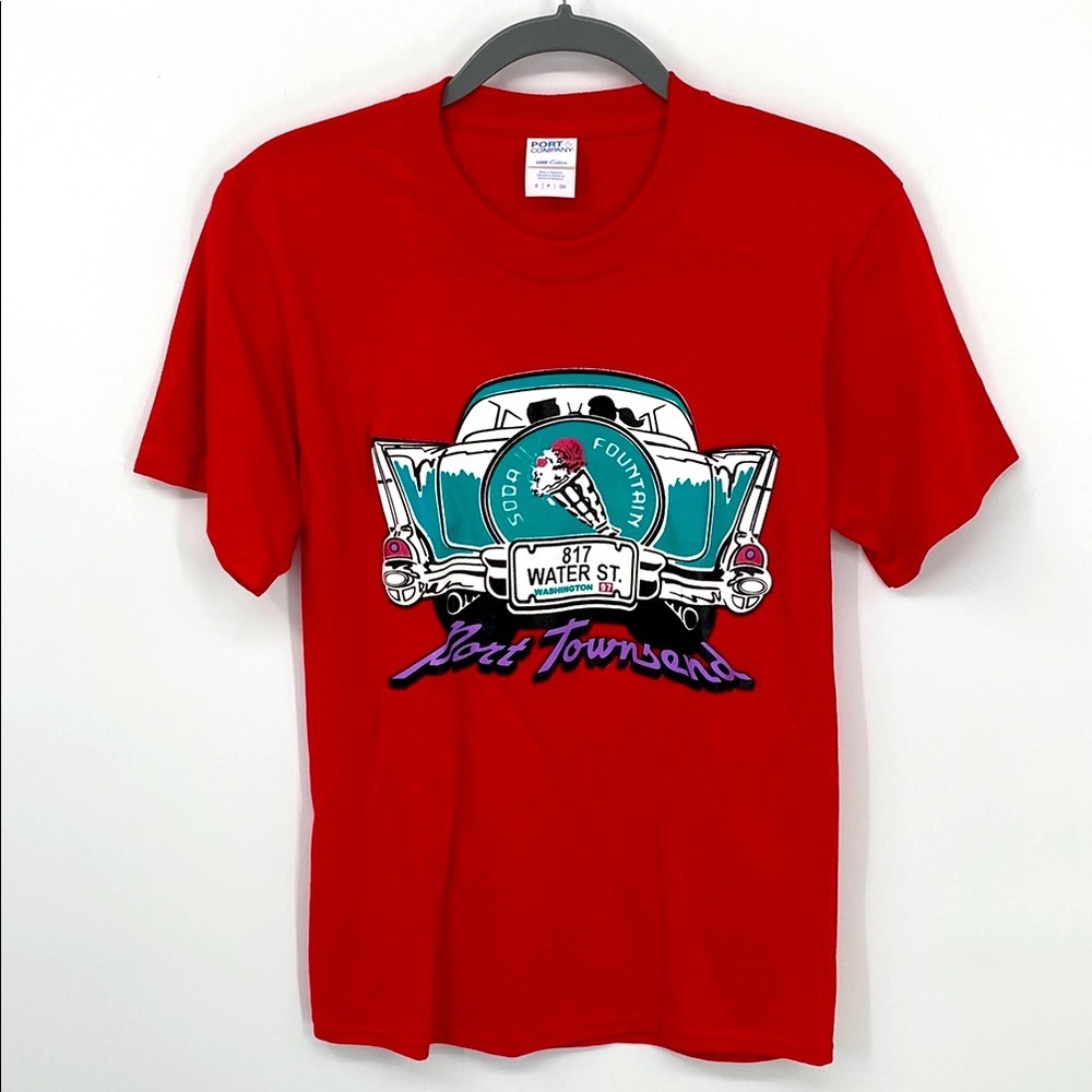 Port Townsend WA Vintage Car Tee Shirt Size Small Gearhead 50s Classic Car